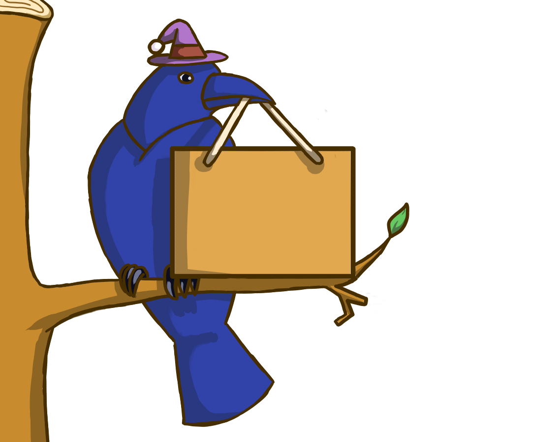 看板を持った烏